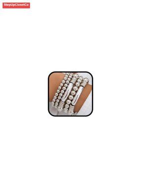 Chunky Beaded Stretch Bracelets for Women